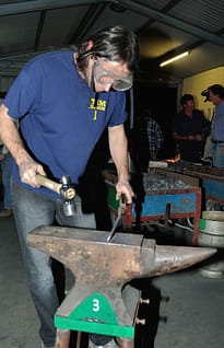 Lorenzo working on a new forging.